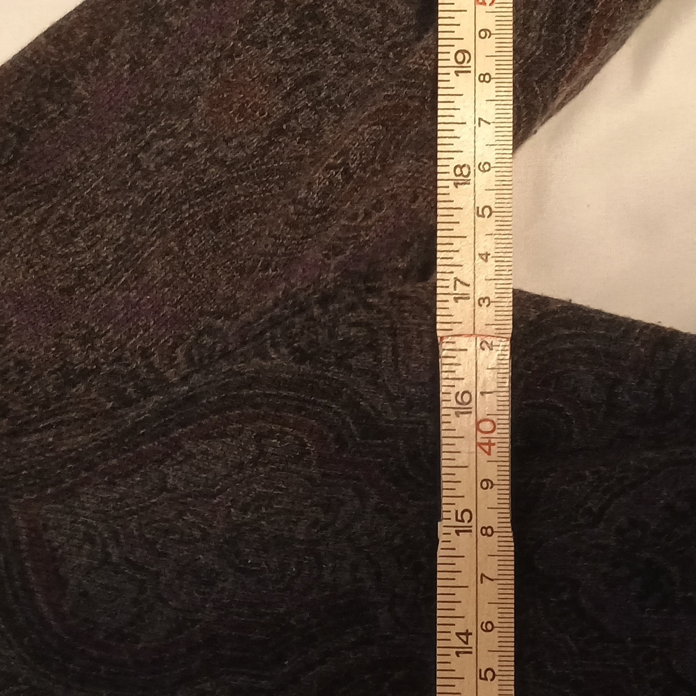 Lauren Ralph Lauren Silk & Cashmere Paisley Sweater - Medium - Gray & Purple - Picture 4 of 7